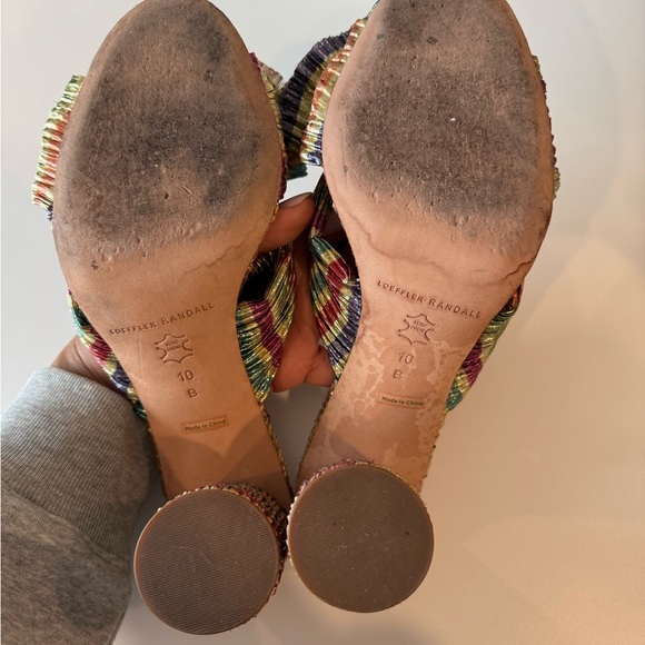 Loeffler Randall Penny Sandal Slide Multicolor Gold - Picture 4 of 6